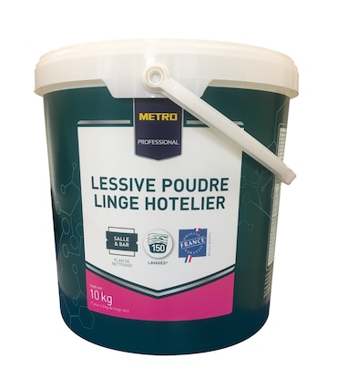 METRO PROFESSIONAL Lessive en poudre hôtelière 10 kg, 150 lavages