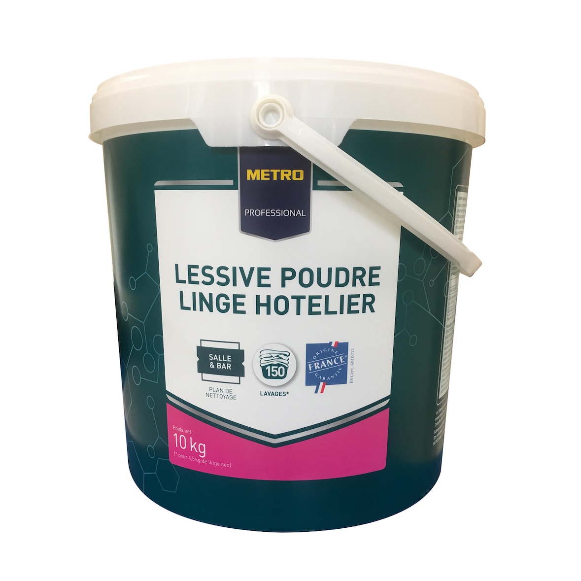METRO PROFESSIONAL Lessive en poudre hôtelière 10 kg, 150 lavages