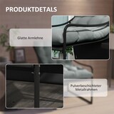 thumbnail of Loungesessel für den Außenbereich aus Stahl, grau, mit 10 cm Sitzkissen, Armlehnen, 62 x 110 x 88 cm