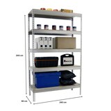 thumbnail of PROREGAL Schwerlastregal WOOD BEAST FIVE | HxBxT 200x240x90cm | 5 Ebenen | Fachlast 400kg | Verzinkt | Werkstattregal Lagerregal Gargenregal