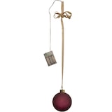 thumbnail of LED Weihnachtskugel Christbaumkugel beleuchtete Glaskugel Timer Deko rot 10cm