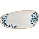 thumbnail of 6x Bonna Viento Vago mediterran Platte oval 36x17cm 2,5cm hoch Weiß Blau Braun Porzellan S-MT-VIEVAO36DT Servierplatten Speise Geschirr