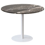 thumbnail of Restootab - Table Ø120cm - pied blanc, plateau marbre royal