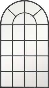 thumbnail of Dekospiegel großer Spiegel, Fensteroptik, Bogenförmig, inkl. Aufhängung. Schwarz + Spiegelglas