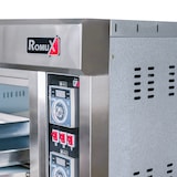 thumbnail of Romux® Doppelkammer Elektrisch Pizzaöfen für 8+8 Pizzen mit 32 cm mit Schamottsteinboden und Präzisem Thermostat | Max. Temperatur 400 °C - 13200W