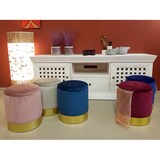 thumbnail of Samthocker Ø 31 H 38 cm Velour Hocker mit Stauraum u. Deckel - Deko Hocker Samt Pouf : rose