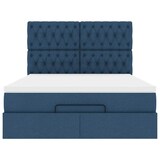 thumbnail of vidaXL Ottoman-Bett mit Matratze & LEDs Blau 140x190 cm Stoff