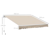 thumbnail of Toldo Manual Retrátil 350x250 cm para Varanda com Manivela de Metal Impermeável e Anti-UV para Jardim Terraço Janelas Creme
