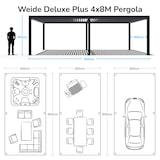 thumbnail of Weide Deluxe Plus | Pergola Voll Aluminium freistehend | 4 x 8 M | Lamellendach weiß