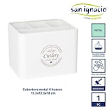 thumbnail of San Ignacio KINVARA - Vierkante metalen bestekhouder in wit