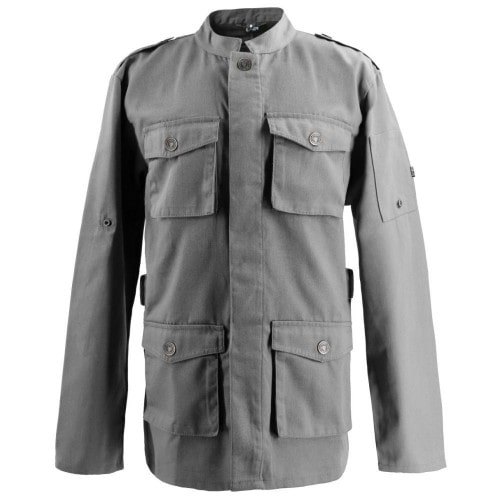 226 - Kochjacke Parkastyle, langarm, Druckknöpfe : graphit 65% Polyester 35%Baumwolle 220 g/m² 5XL
