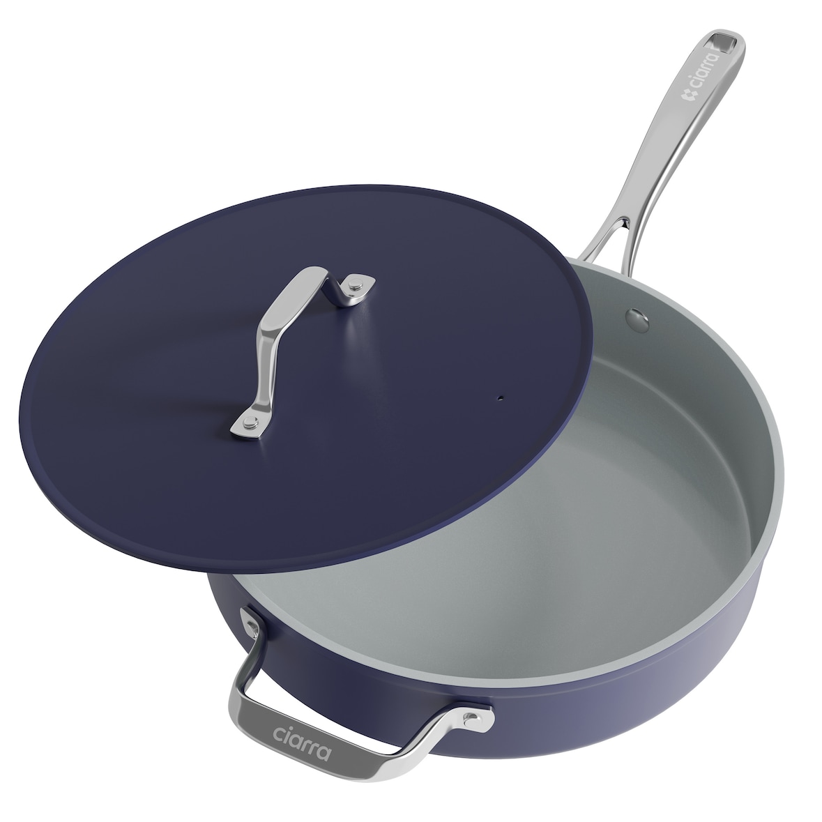 CIARRA Beyond Kochtopf 28 cm 4,2 L Induktion mit Deckel Griff Hoher Rand Brat Universaltopf Keramik Mitternachtsblau VMSPM28