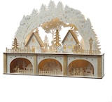 thumbnail of LED Lichterbogen Weihnachtsdorf Winterdorf H: 33,5cm 2stöckig Batterie