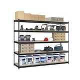 thumbnail of SimonRack Industrieregal, 2500x1200x450 mm, 400 kg am Biegepunkt, 5 Holzböden, Garagenregal, Anthrazit/Holz- Ecoforte