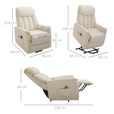 thumbnail of HOMCOM sillón levanta personas silla de relax elevador con reposapiés mando a distancia reclinación eléctrica bolsillo lateral carga 150kg 80x94x104cm