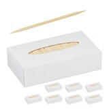 thumbnail of Relaxdays Zahnstocher 8000er Set, Holz, 6,5 cm, Holzspieße für Zahnhygiene, Fingerfood & Basteln, Zahnhölzer, natur