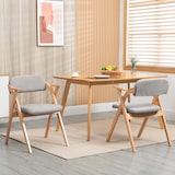 thumbnail of Klappstuhl Set 2 Grau 79x60x53 cm mit Armlehnen gepolstert stapelbar aus Buchen Massivholz rutschfeste Füße abnehmbarer Bezug