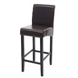 thumbnail of Barkruk HWC-C33, barkruk counter stool, hout ~ bruin, donkere poten, leer