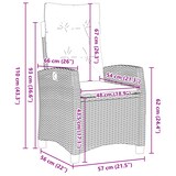 thumbnail of vidaXL 7-teiliges Garten-Esszimmer-Set mit Kissen - Schwarz, Poly-Rattan