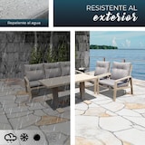 thumbnail of YOEVU - Set de jardín, 5 plazas con sillón reclinable , mesa elevable y reposapiés