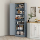 thumbnail of HOMCOM alacena de cocina nórdico mueble aparador de comedor armario de almacenamiento con 4 puertas y estantes ajustables 60x30x171 cm gris