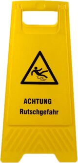 thumbnail of 5x Warnschild "Achtung Rutschgefahr" gelb beidseitig bedruckt ca. 61 cm hoch