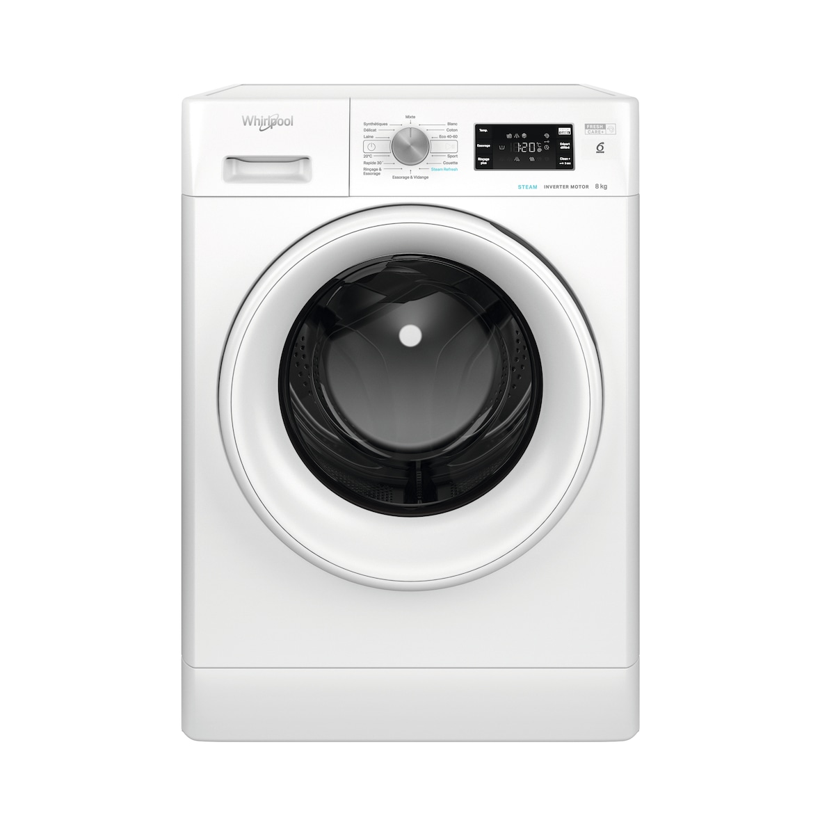 Whirlpool Machine à laver FFBS8469WVFR, Freshcare Frontale, Blanc, 8 KG, 1400 trs, Classe énergie A, 62 L, 79dB