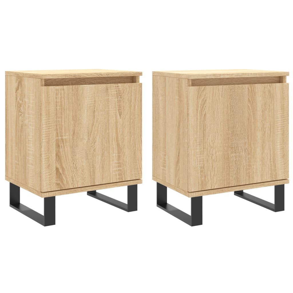 Tables de chevet 2pcs chêne sonoma 40x30x50cm bois d'ingénierie – Modèle Azur