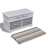 thumbnail of Helloshop26 - Eingangsbank mit Stauraum grauem Kissen 2 weißen Schubladen 02_0021241