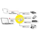 thumbnail of Hub ROLINE USB 3.2 Gen 2, 4 porte (2x USB-A + 2x USB-C), PD, cavo di collegamento di tipo C