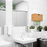 thumbnail of Relaxdays Papierhandtuchspender, mit Deckel, für H2 Papierhandtücher, HxBxT 17x27x13 cm, Zum Aufhängen, Bambus, natur