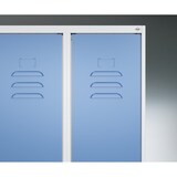 thumbnail of C+P Spind Classic PLUS, Kunststoff untergebaute Sitzbank, 2 Abteile, HxBxT 212x60x82cm, Sicherheitsdrehriegel, Anthrazit/Hellgrau von PROREGAL