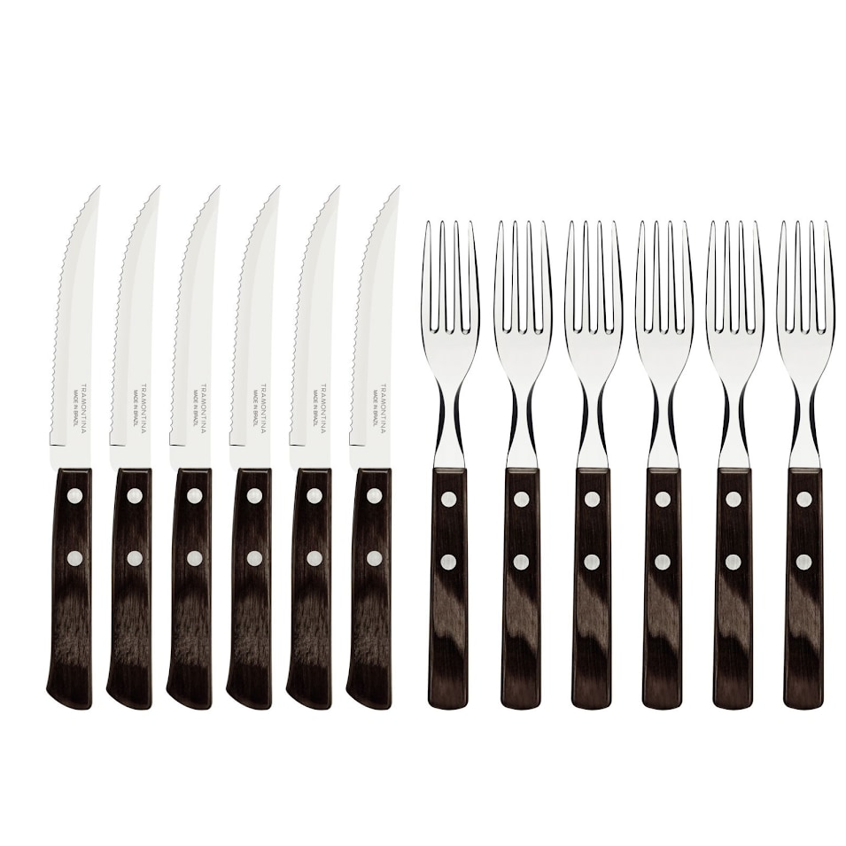 Tramontina posate tavola Classic acciaio inox marrone Set 12 Pezzi