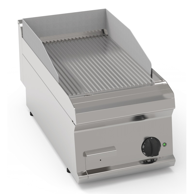 Elektro-Grillplatte gerillt hartverchromt mit 1 Heizzone Tischgerät