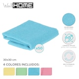 thumbnail of WellHome - Set van 50 microvezeldoeken 30x30cm 100% polyester - verpakking van 4 kleuren