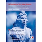 thumbnail of BEQUET Pancarte adhésif 'AFFICHAGE OBLIGATOIRE' Marianne - La République se vit à visage découvert bleu 21x30cm x1