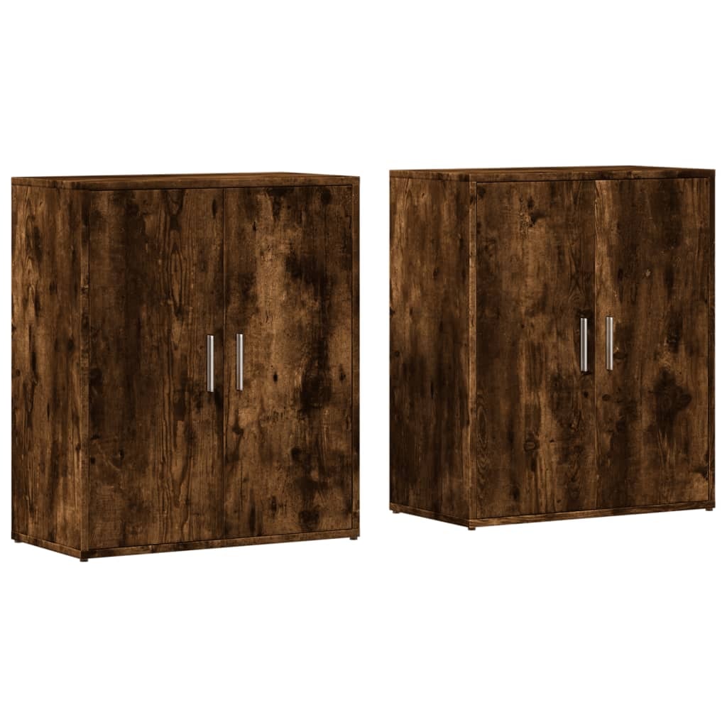 vidaXL Sideboards 2 Stk. Räuchereiche 60x31x70 cm Holzwerkstoff