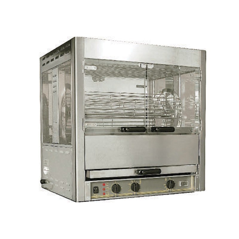 Rôtissoire Professionnelle Panoramique Électrique à 5 balancelles - 25 Poulets