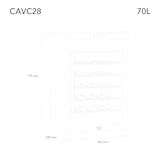 thumbnail of Les Petits Champs cantinetta 28 bottiglie CAVC28, 70L, 6 ripiani, regolabile da 11 a 18°C, raffreddamento termoelettrico, elegante, LED, anti-UV