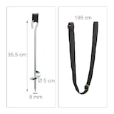 thumbnail of Relaxdays Bodenanker Set Trampolin, 8-teilig, Erdanker & Gurte, Sturmsicherung, Hering, Stahl verzinkt, schwarz/silber