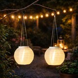 thumbnail of LED Solar Lampions D: 15cm Party Balkon Terrasse Sensor weiß 2er Set