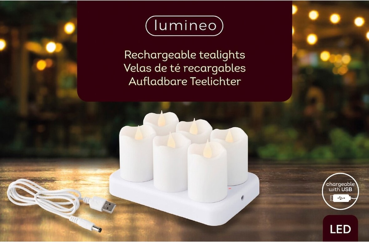 LED-Kerze aus Kunststoff 6cm weiß VE=6 Stück