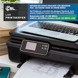 thumbnail of CSL LAN Printserver Druckerserver - Fast Ethernet - USB2.0 High Speed - LRP Print Server für Windows - Netzwerk USB zu RJ45 - DHCP fähig, TCP/IP