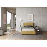 thumbnail of Letto una piazza e mezza contenitore imbottito 120x200 microfibra ocra Mika