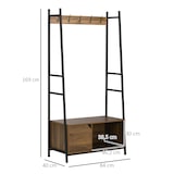 thumbnail of HOMCOM Perchero con Zapatero con Puerta 5 Ganchos y Estante Abierto 84x40x169 cm