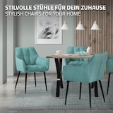 thumbnail of ML-Design – Esszimmerstühle 6er Set – Petrol Frotteestoff | dick gepolstert, Armlehnen, Metallbeine, ergonomischer Loungesessel