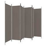 thumbnail of Décoshop26 - Paravent séparateur de pièce cloison 6 panneaux 300 x 200 cm en tissu anthracite et fer DEC031036