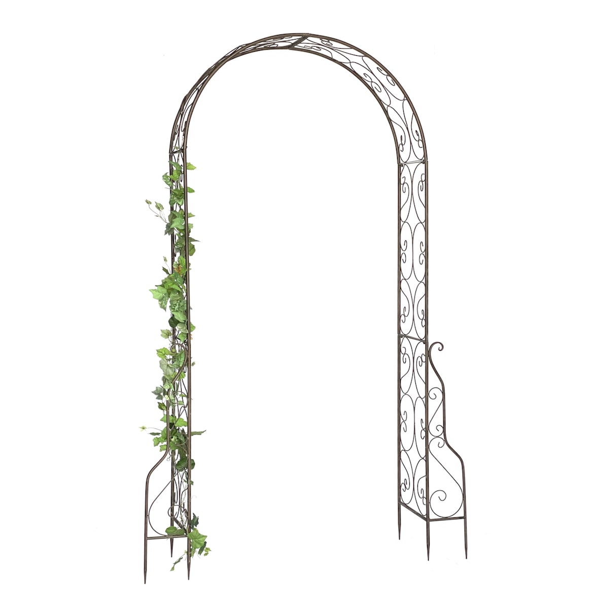 DanDiBo Rosenbogen Metall 254x159 cm Braun 96025 Torbogen Gartentor Eisen Rankhilfe Rankgitter Rundbogen ohne Tür