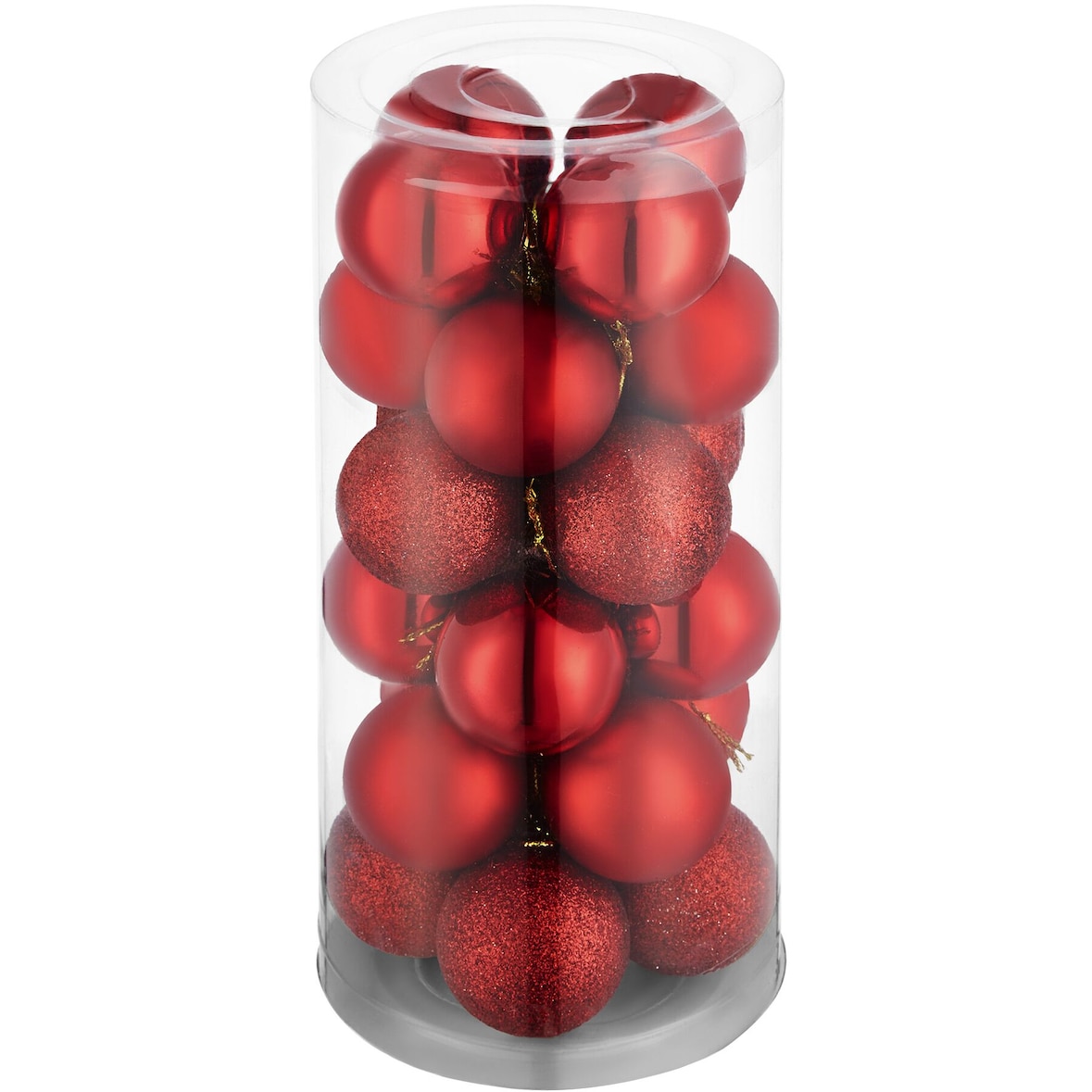 tectake Conjunto de 24 bolas de Navidad rojas  Rojo