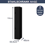 thumbnail of Umkleideschrank Spind TOKIO 2 Abteile Etikettenhalter Lüftungsschlitze Umkleidespind Schließfachschrank Garderobenspind 185x31,7x45cm Schwarz